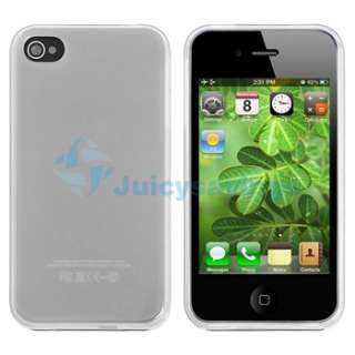 WHITE CASE+CAR+WALL CHARGER+PRIVACY FILM for iPhone 4 4S 4G 4GS G 