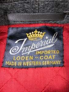 VINTAGE Imperial West German Loden Frey Wool Car Coat L  
