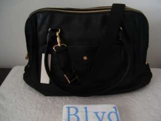 NWT Boulevard BLVD Katelyn Nylon/Leather Tote Laptop Bag Purse Black $ 