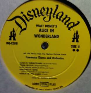 Scarce DISNEY Alice In Wonderland LP 1959 DQ 1208 VG+  