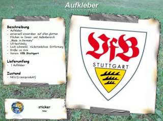 VfB Stuttgart   6x5,5cm Aufkleber Logo Wappen Sticker  