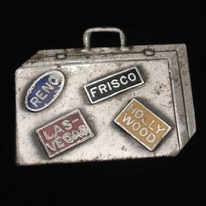 Travel Decals Suitcase Luggage Tag Fob Vintage Enamel  