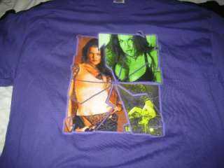 NEW WWF WWE Wrestling Lita Portrait Logo Mens Purple Shirt XL  