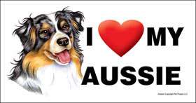 Love My Aussie Car Magnet 8x4 Dog Australian Shepherd  