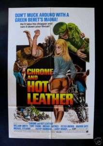 CHROME AND HOT LEATHER 1SH ORIG BIKER MOVIE POSTER 1971  