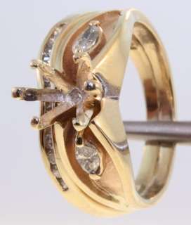 14K yellow gold .26ct diamond SI1 G semi mount engagement ring band 6g 