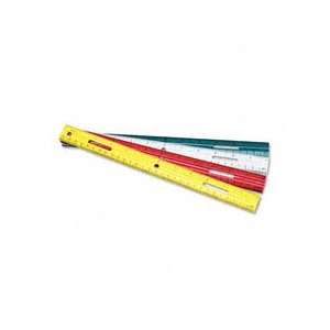  Charles Leonard Plastic Ruler, 12in/30cm, Assorted Colors 