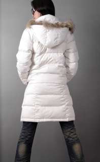 2010 new Ladies Duck Down Fill hoody Jacket coat white  