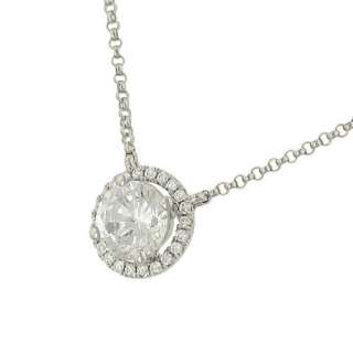 Halo Diamond Pendant Mounting on Chain .08cttw (CZ ct) Jewelry 