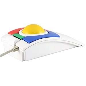   Trackball with scroll Wheel Colored Buttons By Ergoguys Electronics