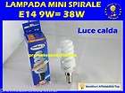 LAMPADA mini spirale E14 9W =38W luce CALDA 2700K KOSMOS risparmio 