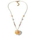   by Manuela Cream and Gold Colored Glass Ball Necklace 