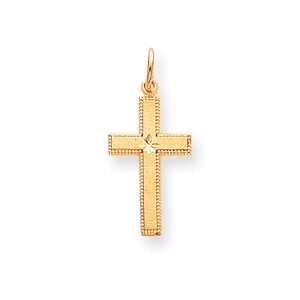  14 Karat Gold, Diamond cut, Latin Cross Pendant Jewelry