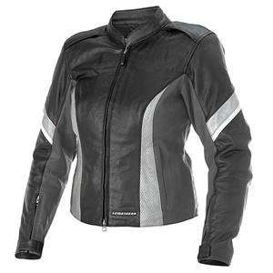  Firstgear Womens Vixen Leather Jacket   Medium/Grey/Black 