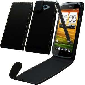 Pack   HTC One S   Black Specially Designed Leather Flip Case & Screen 