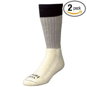   Mens Heavy Weight Wool Boot Socks, 2 Pairs, Natural/Grey, Size 9   11