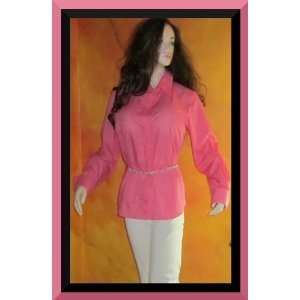  New Victorias Secret Coral Pink Shadow Stripe Shirt Large 