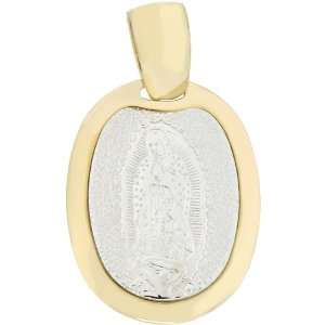  14k Yellow and White Gold, Virgin Mary Guadalupe Engraved 