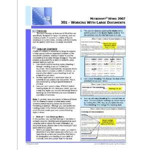 Microsoft® Word 2007   Quick Reference Guide   Word 301 Working with 