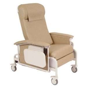 Drop Arm Care Recliner with Nylon Casters Color Blue Ridge, Style 