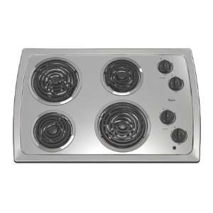   Black on Stainless Whirlpool(R) 30Electric Coil Cooktop: Appliances