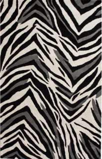 Hand tufted Modern NEW Area Rug Carpet Zebra Black 5x8  