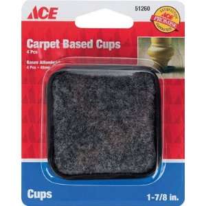 Cd/4 x 5 Ace Square Brown Caster Cup With Carpet Base for Hard Floors 