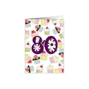  80th Birthday Party Invitation, Cupcakes Galore Card Toys 