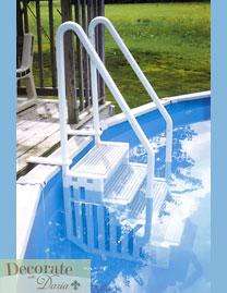 POOL STEP ENTRY Handrails For Above Ground w/Deck New  