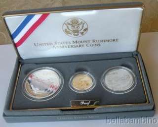 1991 MOUNT RUSHMORE GOLD SILVER PROOF COIN SET  