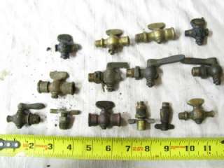   of Antique Small Brass Hit & Miss Gas or Steam Engine Valves ck