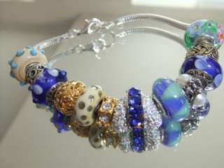   Artisan & Authentic Pandora Beads 925 Sterling Italian Charm Bracelet