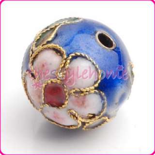 furniture 20 pcs 12mm cloisonne enamel blue round craft beads