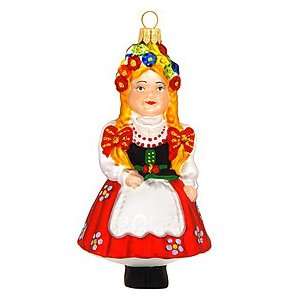  Polish Girl Glass Ornament