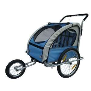   Elite 2in1 Double Baby Bicycle Bike Trailer and Stroller   Blue Baby