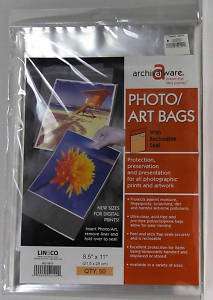 Lineco Archival Photo & Art Bags 8.5 x 11 Quantity 50  