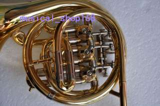 Top new gold Bb mini french horn piccolo french with mouthpiece case 