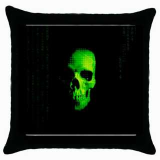 Dark Skull Throw Pillow Case Black for Bed Room Gifts  