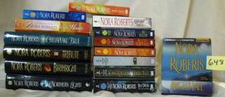 Up for sale are 14 Nora Roberts books and 1 Audio CD. Most books are 