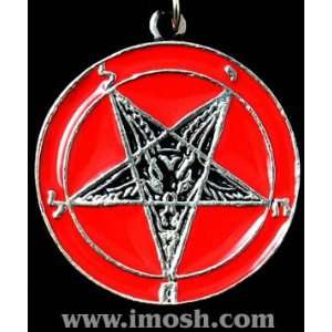  Red & Black Baphomet Pentagram Necklace By Imosh 