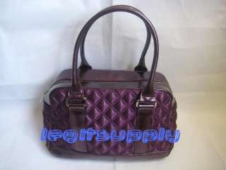 MARC JACOBS Purple Quilted Bowler Bag Speedy Tote Purse  