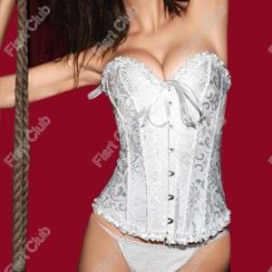 Bridal White col Floral Tapestry Wedding Corset (S 2X)  