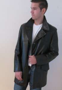 VTG 70S RICE GENUINE CABRETTA BROWN LEATHER ZIP OUT LINED COAT JACKET 
