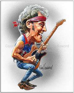 Bruce Springsteen cartoon caricature picture poster print drawing 