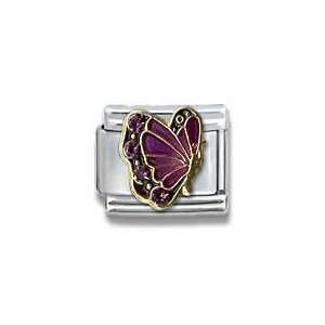   Crystal Butterfly Birthstone Italian Charm Bracelet Link Jewelry