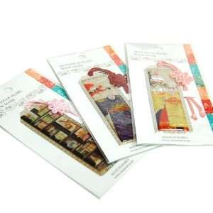 Designer bookmarks, set of 3 oriental motif bookmark, handmade mother 