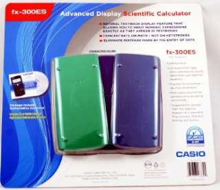 Casio FX 300ES Scientific Calculator New 3 Covers & CD  
