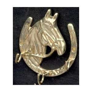  Mayer mill Brass Horse head in shoe key hook