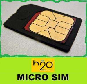 Micro SIM CARD For H2O Wireless Works w/ iPhone 4  NEW  