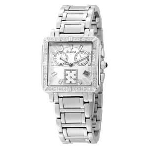   Bulova Womens 96R000 Diamond Accented Chronograph Watch: Bulova